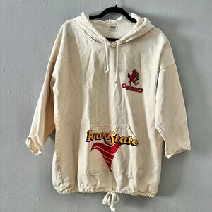 Vintage lowa State Cyclones
Canvas Hoodie XL OSFA Beige
1980s Rare B.R.Others